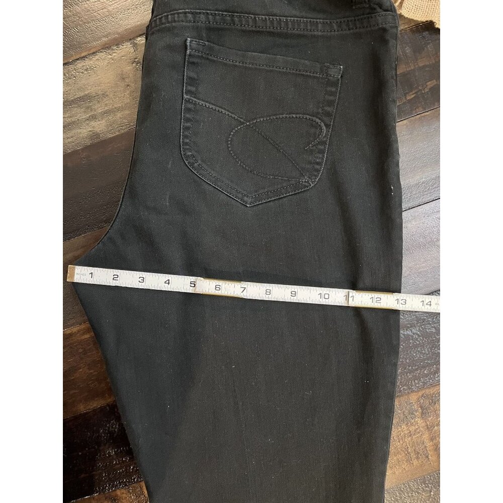 Chico's Platinum Denim vanity size 10 Black straight leg - Picture 8 of 10